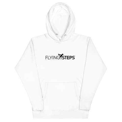 "Flying Steps" Unisex-Kapuzenpullover white